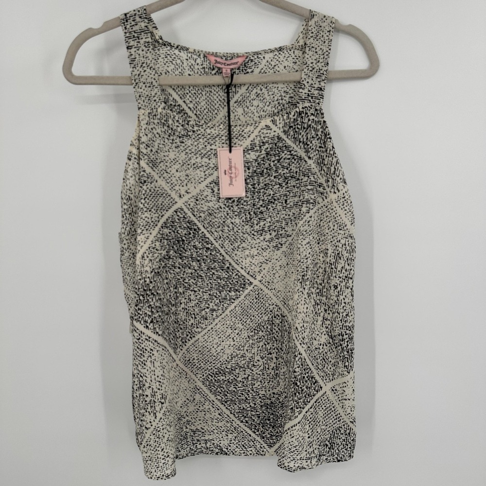 Juicy Couture Cold Shoulder Top Womens Small Sleeveless Stamped Jute New